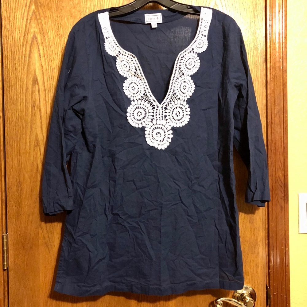 hanna g. navy blue tunic